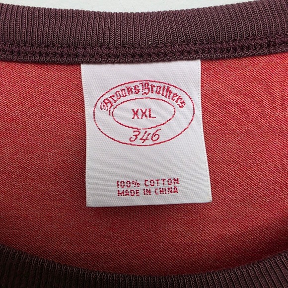 Brooks Brothers Mens XXL Red Ringer T Shirt Short Sleeve Logo Tee - Picture 5 of 9